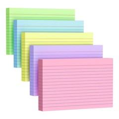 200 Count Index Cards 4×6 Inch, Colored Flash Card (40 Sheets Each), Note Tak…