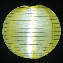 16″ Yellow Nylon Lantern, Even Ribbing, Durable, Hanging Decoration