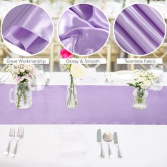 Aneco 12 Pack Satin Table Runner 12 x 108 Inch Pastel Rainbow Long Wedding Sa…