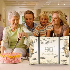 Black Gold 90th Birthday Party Decorations, Happy 90th Birthday Alternative S…