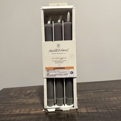 RARE 6pk Ribbed Flameless LED Taper Candles Green – Hearth & Hand with Magnolia