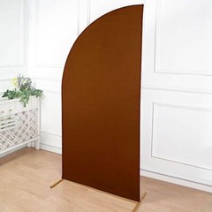 7 ft x 3 ft CINNAMON BROWN Matte Fitted Spandex Half Moon Arch Stand Cover