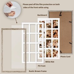 12 Opening 4×6 Distressed White Collage Picture Frames Set of 2, Multiple Fra…