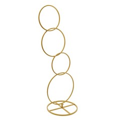Gold Metal Round Hoop Flower Stand, Detachable Backdrop for Weddings