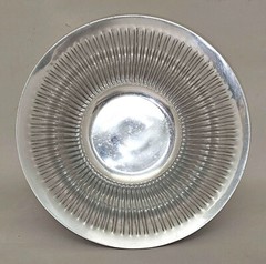 Compote Bowl Vase Polished Aluminum Revere Fluted 12″Dia 7″High