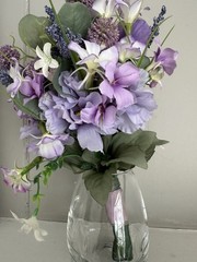 Lilac Purple Prom Flower Boquet Silk Flowers