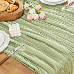 Cheesecloth Table Runner, 10 Ft Spring Gauze Table Runner Boho Rustic Sheer