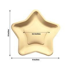 25 MATTE GOLD 9″ Star Shaped Paper Salad Dinner PLATES Party Events Decorations