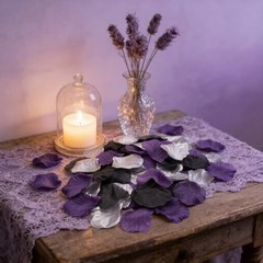 900PCS Dark Purple Black Silver Silk Rose Petals – Artificial Flowers
