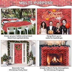 Red Brick Wall Backdrop Tablecloth Decoration 52 In x 100 Ft Red Brick