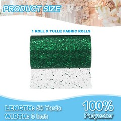 Tulle Fabric Rolls 6″ by 50 Yards Fabric Spool Tulle for DIY, Dark Green