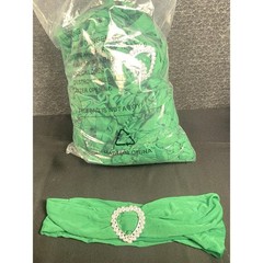 60 Pack Green Spandex Chair Sashes with Rhinestone Heart Buckle Wedding Decor