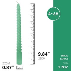 Topsics Green Taper Candles, 4 Pack 10 inches x 0.87 inches, Series