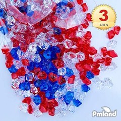 Acrylic Ice Rocks Crystals Gems ~550 Pcs 3 lbs Bulk Bag for Vase Patriotic