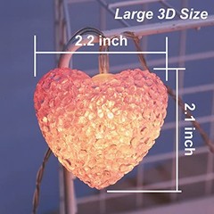 Large Heart String Lights for Valentines Day, Home Decorations Lights with