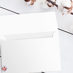A6 Envelopes, 4 3/4 x 6 1/2, 24lb (90gsm), White, Gummed Square Flap, 1000 Qty