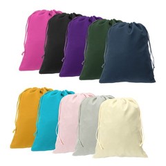 10pcs Velvet Gift Bags 7.9″ x 9.8″ Drawstring Jewelry Pouches, 10 Colors