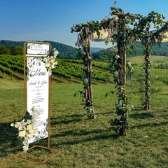 4.9ft Wedding Sign Stand Metal Gold Poster Display Stand Wedding Welcome Stand