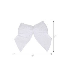 50Pcs Mini Ribbon Bow 1″ Mini Fabric Satin Ribbon Flower Bows White