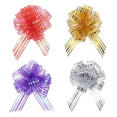 20pcs 6 Inch Large Organza Pull Bow Gift Wrapping Bows Red/Gold/Silver/Purple