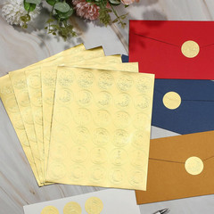 540 Pcs Wedding Gold Wax Seals Stickers Embossed Envelope Gold Foil Self Adhesiv