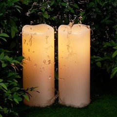 8″ 10″ × 4″ Large Waterproof Outdoor Flameless 1-2 Pack Cream Remote 8/10