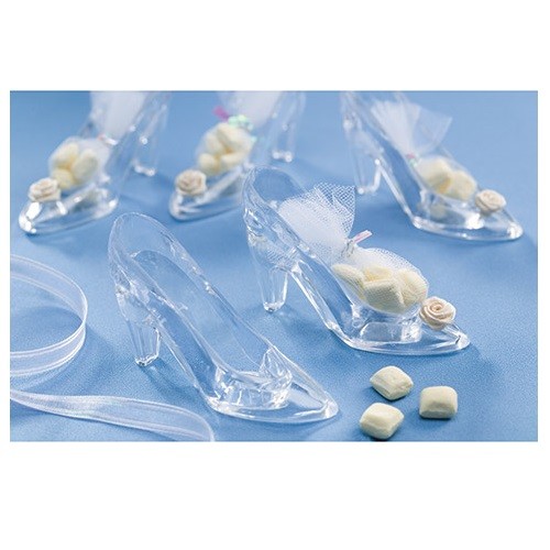 24 Darice Victoria Lynn Clear Cinderella Slipper Acrylic 3.5″ Wedding Decoration
