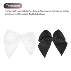 50Pcs Mini Ribbon Bows 1″ Mini Fabric Satin Ribbon Flower Bows Black & White