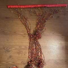 Bohemian Hippy Beaded Curtain Doorways,glass Beads Red 35”wide