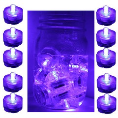 PURPLE ~ 10 LED Submersible Waterproof Wedding Floral Decoration Tea Vase light