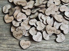 100 wooden love hearts rustic wedding table confetti, invitations USA