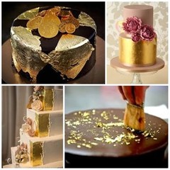 Edible Genuine 100% Pure 24K Gold Leaf 15pcs for Decorate Cake Food Artist Lover