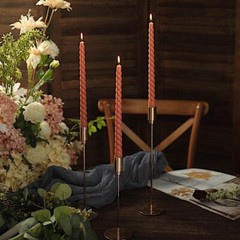DUSTY ROSE 12 Spiral 11″ Long Unscented Premium Wax Taper CANDLES Party