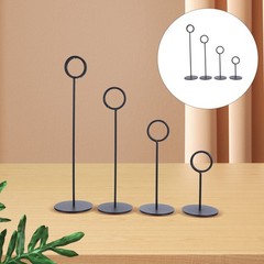 4Pcs Stable Stainless Steel Table Number Holders Black for Wedding Events