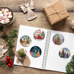 500Pcs Christmas Envelope Stickers | 1.5Inch Christmas Round Stickers Envelop…