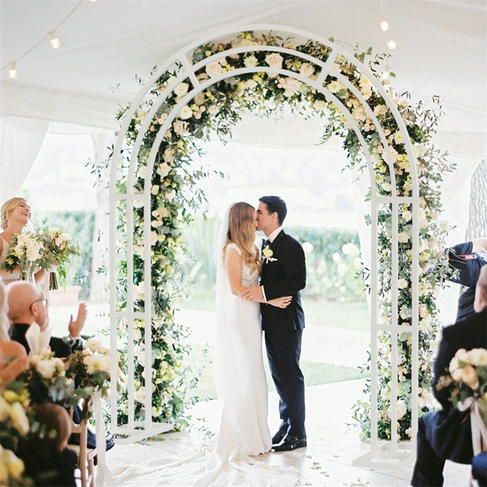 Jumbo White Wedding Arch Ceremony Metal Backdrop Garden Arch Frame Pergola Stand