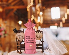 Tesedupoole Wine Bag Wedding Gift for Mr and Mrs – 1 Count (Pack of 1), Pink