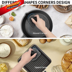 Cast Iron Scrubber with Pan Scraper, 316 3.1inch*3.5inch*3inch, Black
