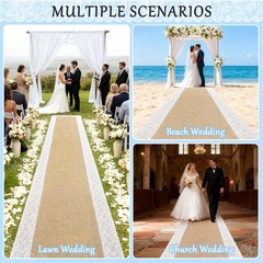 3ft x 50 ft Natural Burlap Wedding Aisle Runner,Outdoor for Wedding Ceremony …