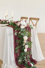 Flower Garland – 6FT Eucalyptus & Rose – Sweetheart Table Decor for Wedding Rece