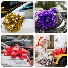 18 Inch Extra Giant Large Pull Bow Christmas Metallic Ribbon Blue