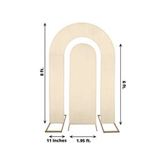 2 BEIGE Fitted Spandex Open Arch Double Sided Backdrop STAND COVERS Party Event