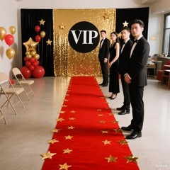 Extra Thick 3x10Ft Carpet Runner for Party, Non-Slip TPR Backing 3×10 Ft Red