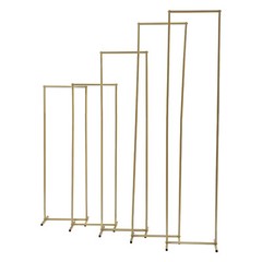 Gold Steel 5-Piece Multi-Height Floral Backdrop Stand Set 125–205 cm