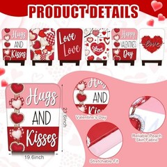 6 Pcs Valentines Day Chair Covers Valentines Dining Chair Back Love Heart