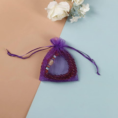 100pcs Little Organza Bags 3 x 4 inch, Purple Mesh Bags Drawstring Pouches for J