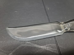 Vintage Depression Clear Glass Cake Fruit Knife Nice