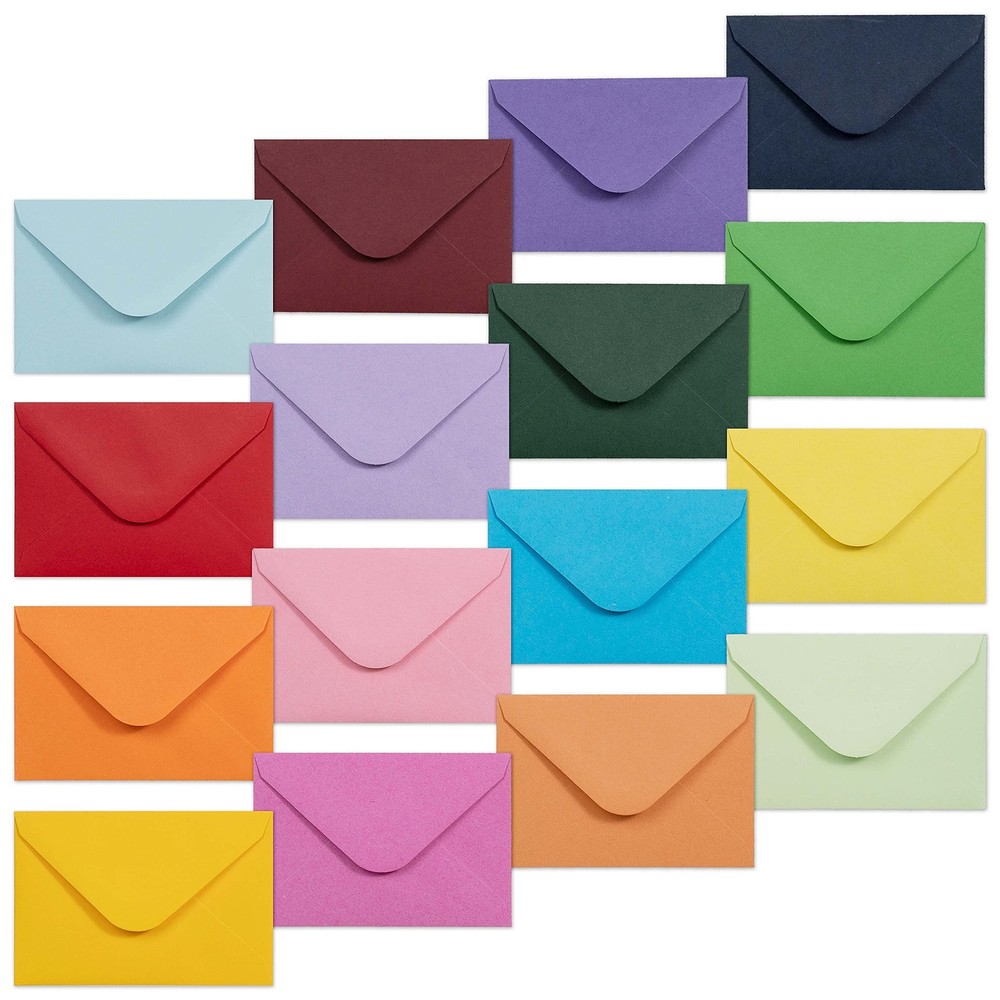 Gift Card Envelopes – 160-Count Mini Envelopes, 4 x 2.7 Inches, 16 Colors