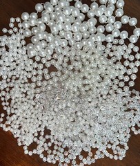8 White Clear Bead Cord Chain Garland Holiday Comunion Party Decor Wedding Lot