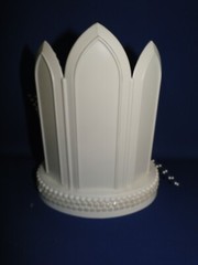 New Chapel Mirror Windows Wedding Caketop with Teddy Bear Couple White Car #192